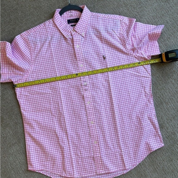NEW Polo Ralph Lauren Classic Fit Short Sleeve Button Down Shirt Pink Gingham XL - Picture 9 of 12